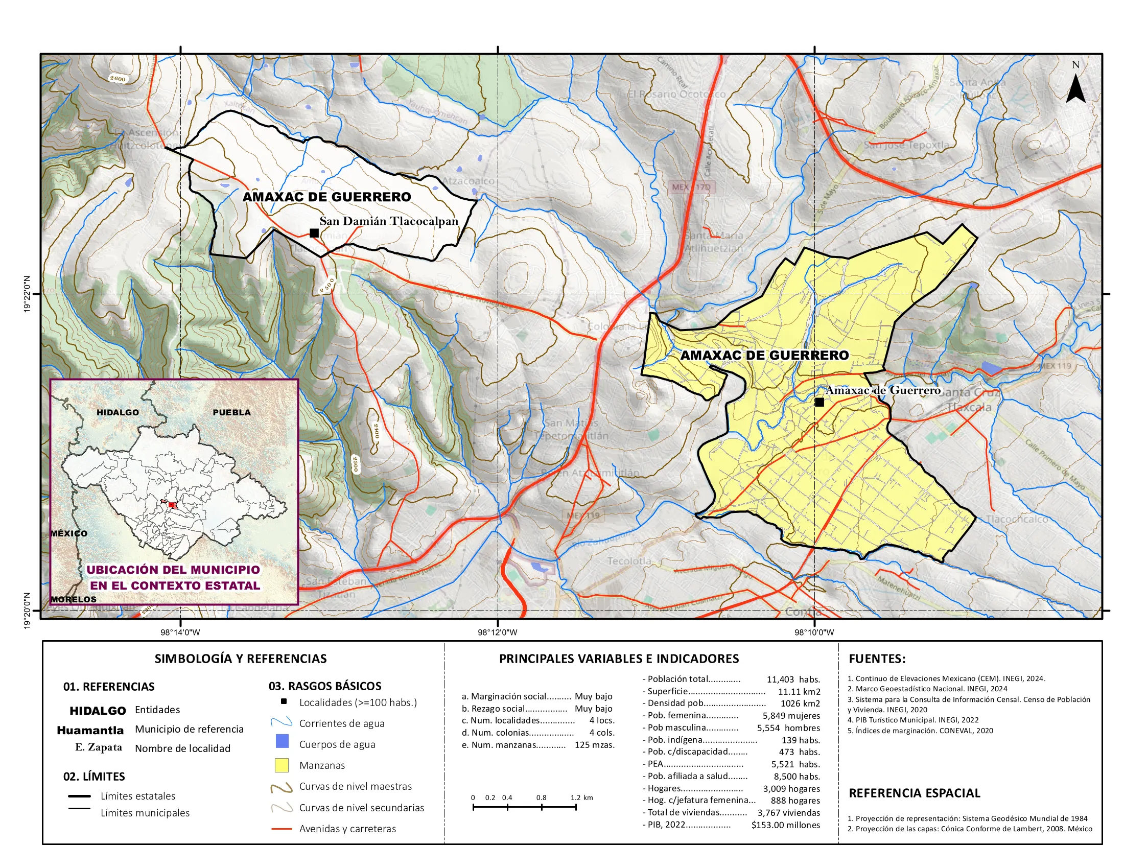 Mapa físico socioeconómico