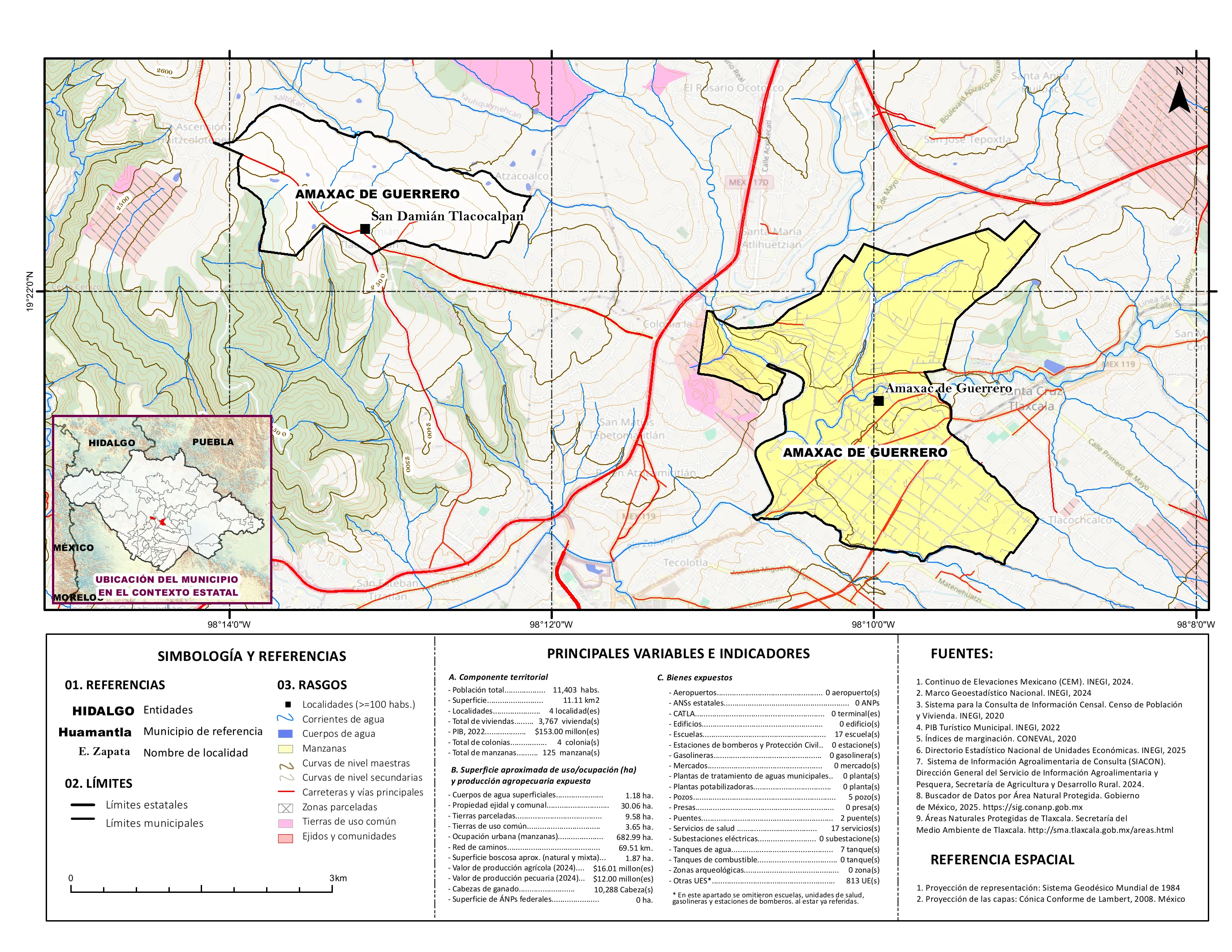 Mapa referencial de los principales bienes expuestos en el municipio